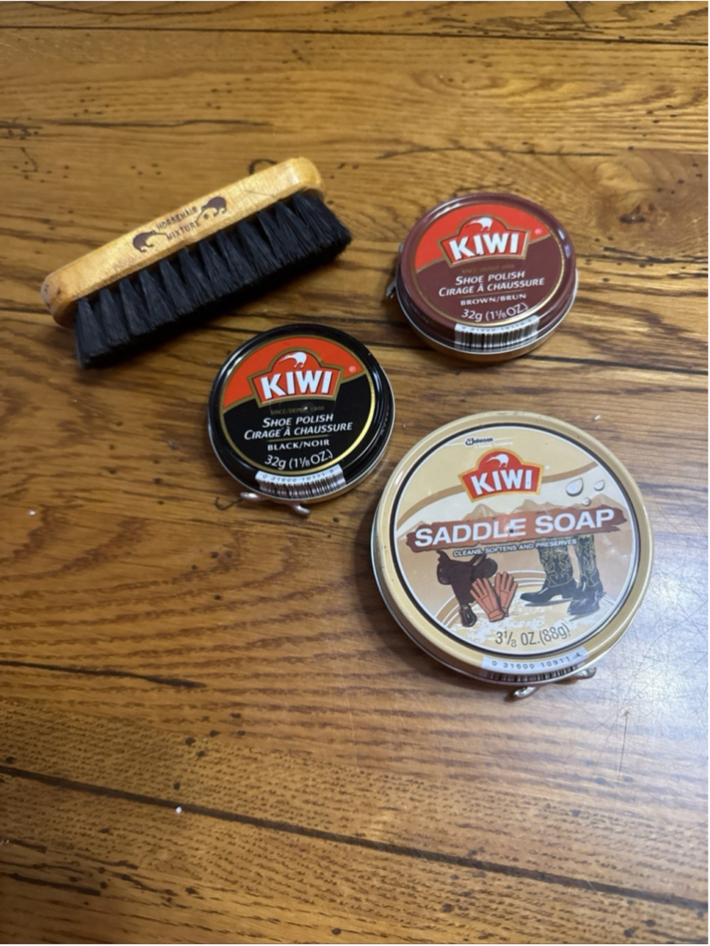 KIWI BLACK NEUTRAL SHOE POLISH CREAM, SHINE BRUSH & DAUBER KIT , SELECT: Items